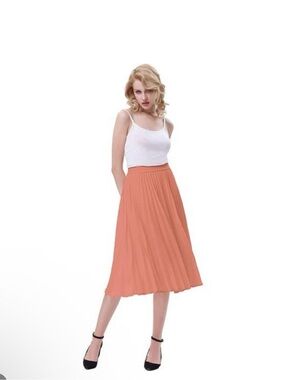 Aritzia Wilfred Coral Twirl Midi Skirt